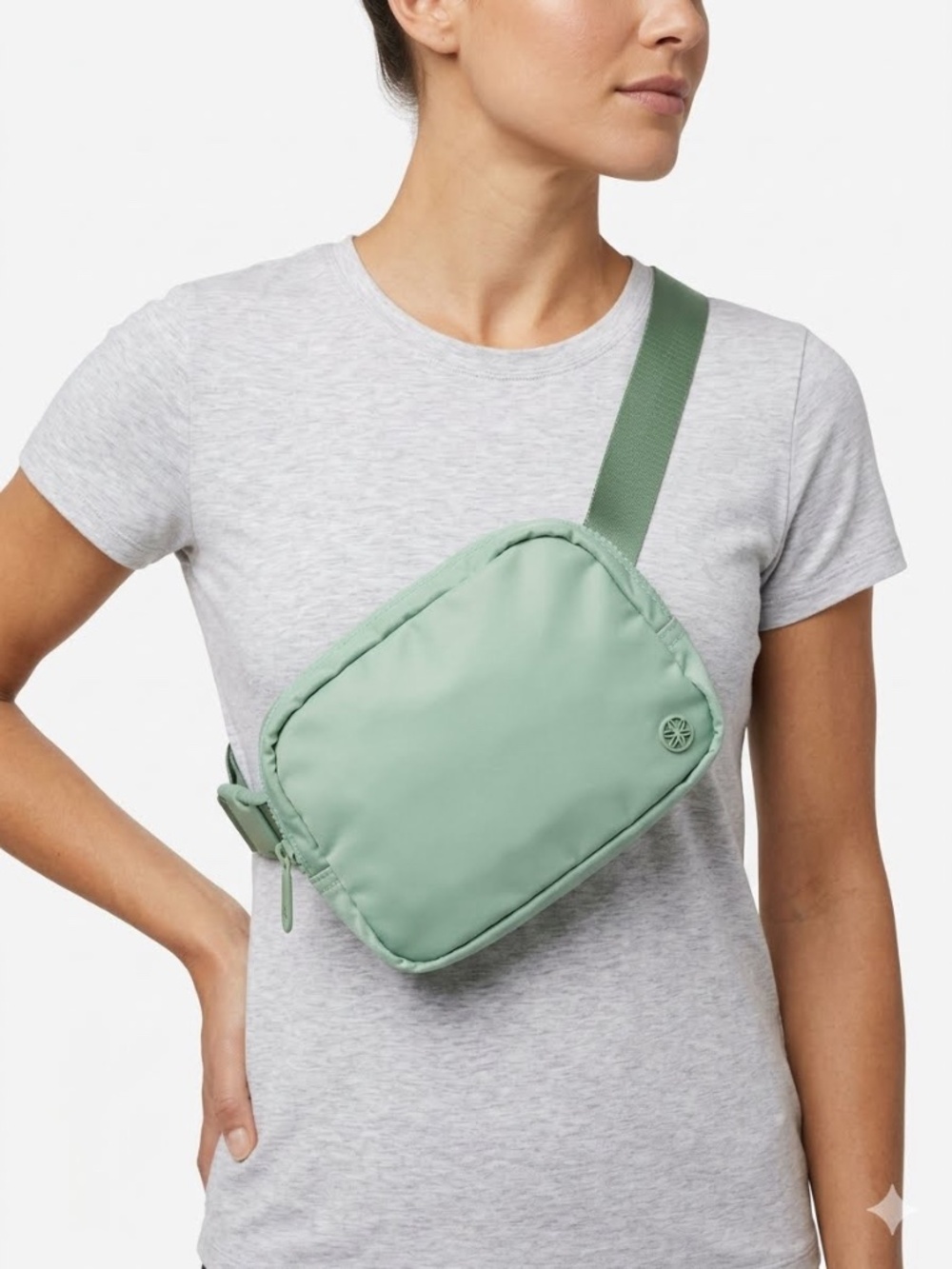 Gaiam Mint Green Belt Bag Crossbody Activewear Sling bag Yoga Athleisure Hike